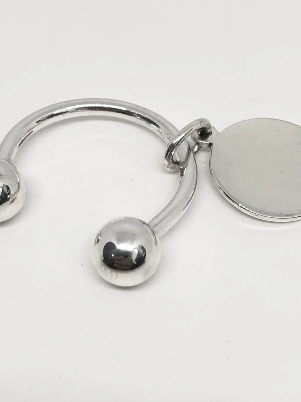 Tiffany & Co Sterling Silver 925 Circle Tag Key Ring Keyring Keychain Horseshoe